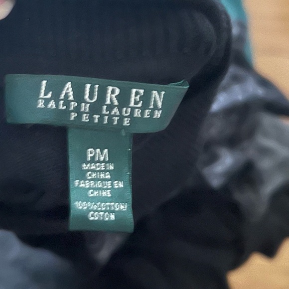 Lauren Ralph Lauren Black Gray Turtleneck Sweater Petite Medium - Picture 8 of 9